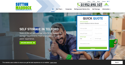 Sutton Maddock Vehicle Rental website
